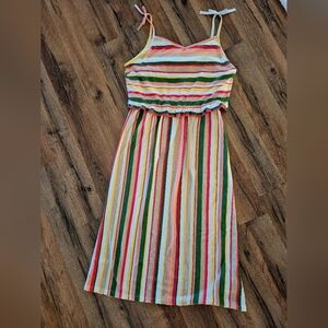 Roxy Girls Striped Sleeveless Maxi Dress in Green, Pink, Yellow, Red, Cream